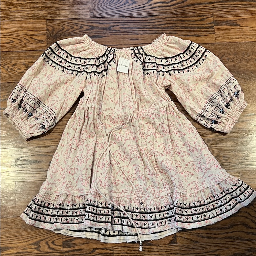 Free People Pink and Black Mini Dress